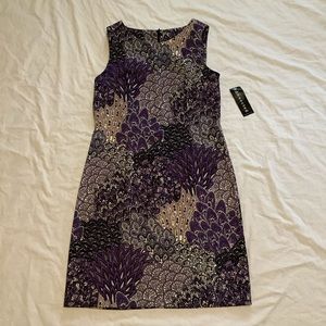Connected Apparel purple patterned dress
